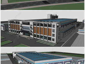 厂区整体规划工业产业创意园工业产业园工厂房建筑工业建筑规划SU模型设计模型下载